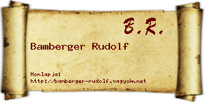 Bamberger Rudolf névjegykártya